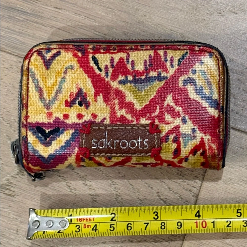 Sakroots Multicolor Tribal Zip Wallet - Red, Yellow, Blue - Picture 2 of 12
